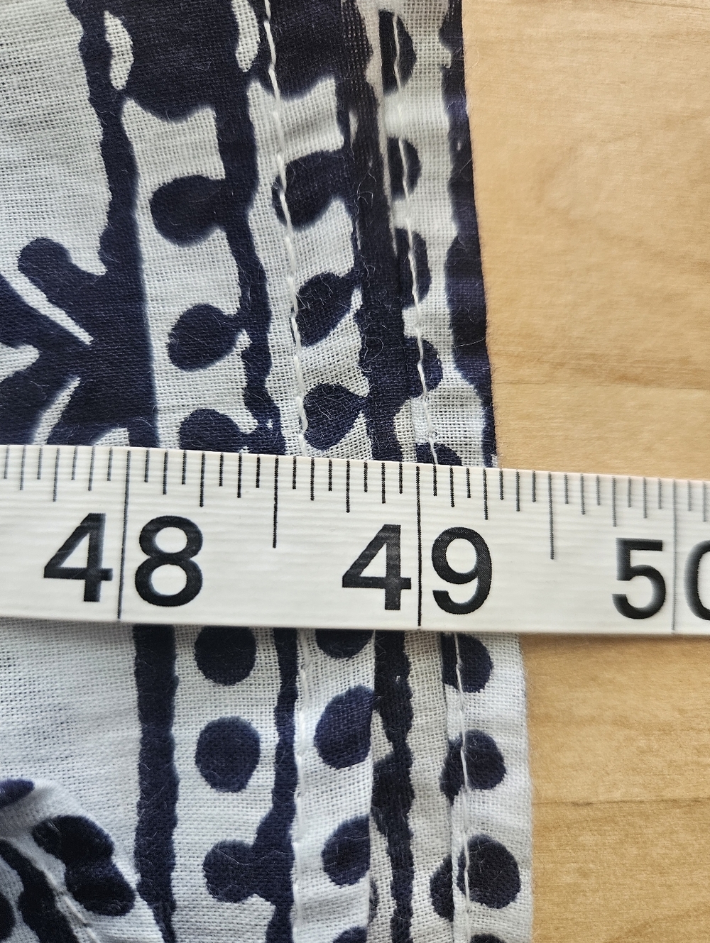 Mlle Gabrielle Blue White Boho Midi Dress Coastal Grandma Resort 3/4 Sleeve LG - Picture 10 of 12